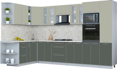 Кухонный гарнитур Интерлиния Мила Пластик 1.88x3.4 LV - фото
