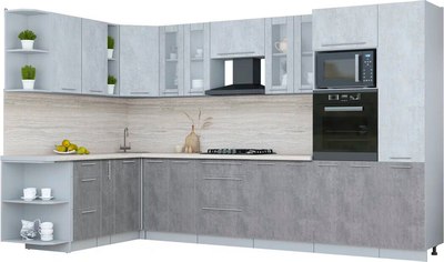 Кухонный гарнитур Интерлиния Мила Пластик 1.88x3.4 LV - фото