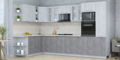 Кухонный гарнитур Интерлиния Мила Пластик 1.88x3.4 LV