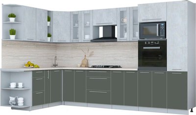 Кухонный гарнитур Интерлиния Мила Пластик 1.88x3.4 LV - фото