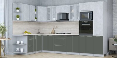 Кухонный гарнитур Интерлиния Мила Пластик 1.88x3.4 LV