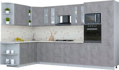 Кухонный гарнитур Интерлиния Мила Пластик 1.88x3.4 LV - фото