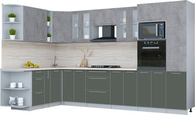 Кухонный гарнитур Интерлиния Мила Пластик 1.88x3.4 LV - фото