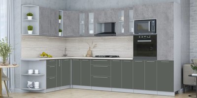 Кухонный гарнитур Интерлиния Мила Пластик 1.88x3.4 LV