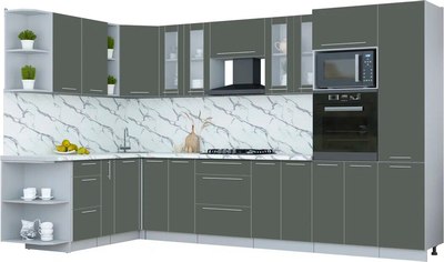 Кухонный гарнитур Интерлиния Мила Пластик 1.88x3.4 LV - фото