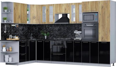 Кухонный гарнитур Интерлиния Мила Пластик 1.88x3.4 LV - фото