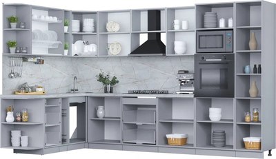 Кухонный гарнитур Интерлиния Мила Пластик 1.88x3.4 LV