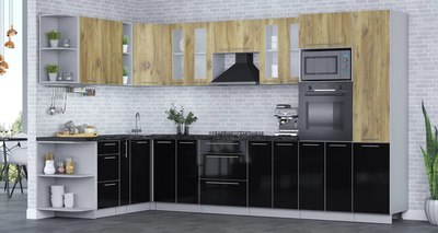 Кухонный гарнитур Интерлиния Мила Пластик 1.88x3.4 LV