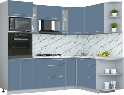 Кухонный гарнитур Интерлиния Мила Пластик 1.68x2.4 PR - фото