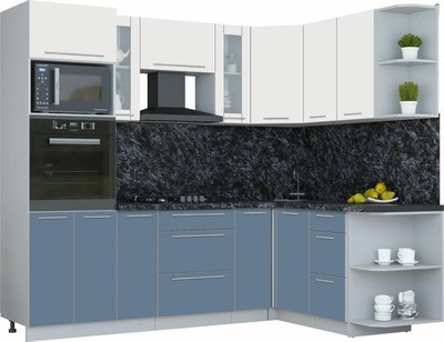 Кухонный гарнитур Интерлиния Мила Пластик 1.68x2.4 PR - фото