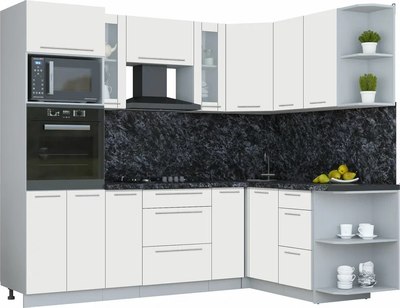 Кухонный гарнитур Интерлиния Мила Пластик 1.68x2.4 PR - фото