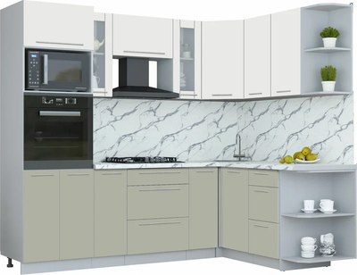 Кухонный гарнитур Интерлиния Мила Пластик 1.68x2.4 PR - фото