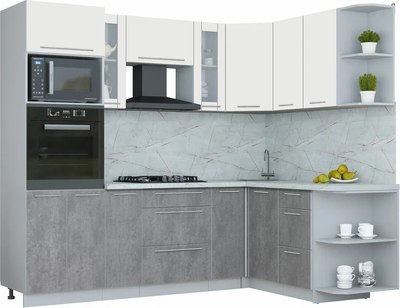 Кухонный гарнитур Интерлиния Мила Пластик 1.68x2.4 PR - фото