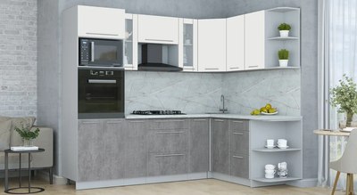 Кухонный гарнитур Интерлиния Мила Пластик 1.68x2.4 PR