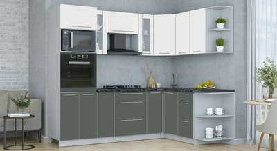 Кухонный гарнитур Интерлиния Мила Пластик 1.68x2.4 PR