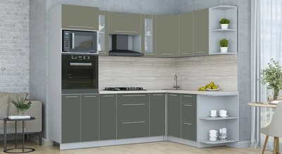 Кухонный гарнитур Интерлиния Мила Пластик 1.68x2.4 PR