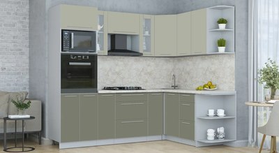 Кухонный гарнитур Интерлиния Мила Пластик 1.68x2.4 PR