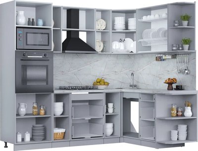 Кухонный гарнитур Интерлиния Мила Пластик 1.68x2.4 PR