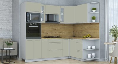 Кухонный гарнитур Интерлиния Мила Пластик 1.68x2.4 PR