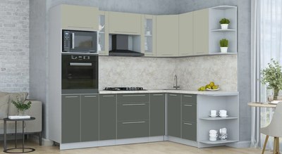 Кухонный гарнитур Интерлиния Мила Пластик 1.68x2.4 PR