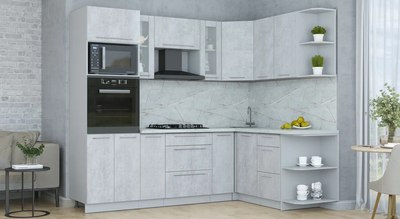 Кухонный гарнитур Интерлиния Мила Пластик 1.68x2.4 PR