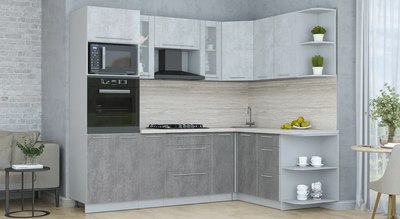 Кухонный гарнитур Интерлиния Мила Пластик 1.68x2.4 PR