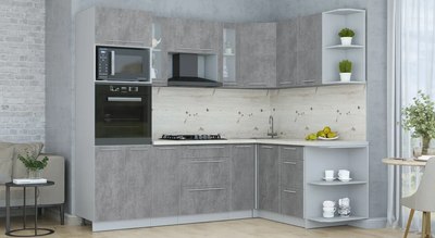 Кухонный гарнитур Интерлиния Мила Пластик 1.68x2.4 PR