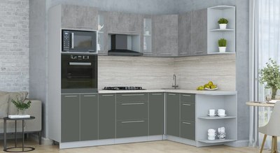 Кухонный гарнитур Интерлиния Мила Пластик 1.68x2.4 PR