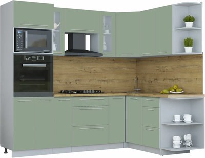 Кухонный гарнитур Интерлиния Мила Пластик 1.68x2.4 PR - фото