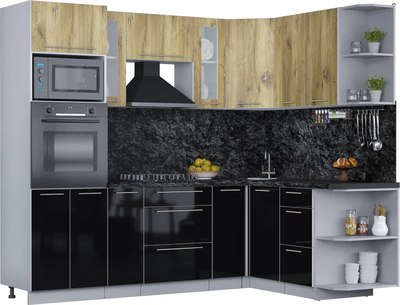 Кухонный гарнитур Интерлиния Мила Пластик 1.68x2.4 PR - фото