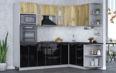 Кухонный гарнитур Интерлиния Мила Пластик 1.68x2.4 PR