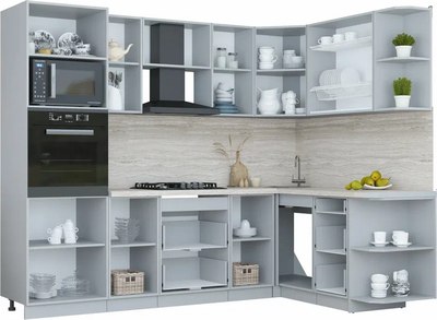 Кухонный гарнитур Интерлиния Мила Пластик 1.68x2.6 PR