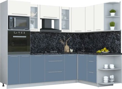 Кухонный гарнитур Интерлиния Мила Пластик 1.68x2.6 PR - фото