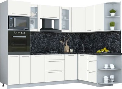 Кухонный гарнитур Интерлиния Мила Пластик 1.68x2.6 PR - фото
