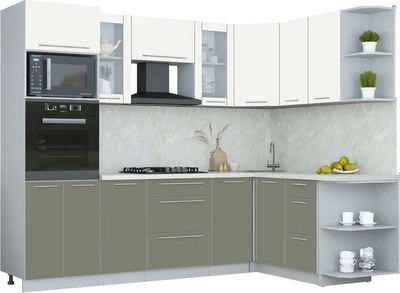 Кухонный гарнитур Интерлиния Мила Пластик 1.68x2.6 PR - фото