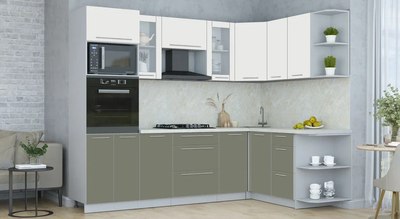 Кухонный гарнитур Интерлиния Мила Пластик 1.68x2.6 PR