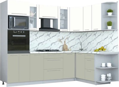 Кухонный гарнитур Интерлиния Мила Пластик 1.68x2.6 PR - фото