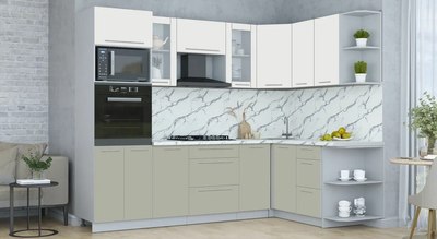 Кухонный гарнитур Интерлиния Мила Пластик 1.68x2.6 PR