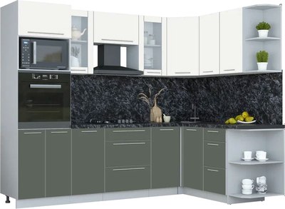 Кухонный гарнитур Интерлиния Мила Пластик 1.68x2.6 PR - фото