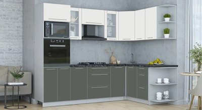 Кухонный гарнитур Интерлиния Мила Пластик 1.68x2.6 PR