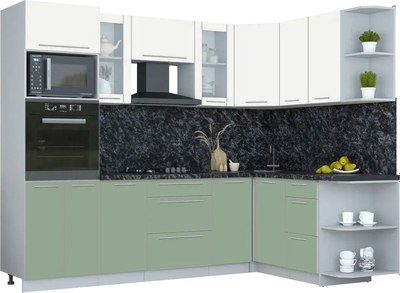 Кухонный гарнитур Интерлиния Мила Пластик 1.68x2.6 PR - фото