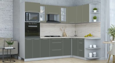 Кухонный гарнитур Интерлиния Мила Пластик 1.68x2.6 PR