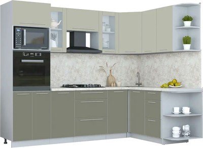 Кухонный гарнитур Интерлиния Мила Пластик 1.68x2.6 PR - фото