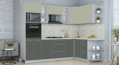 Кухонный гарнитур Интерлиния Мила Пластик 1.68x2.6 PR