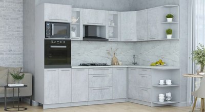 Кухонный гарнитур Интерлиния Мила Пластик 1.68x2.6 PR