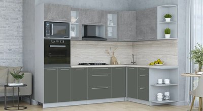 Кухонный гарнитур Интерлиния Мила Пластик 1.68x2.6 PR