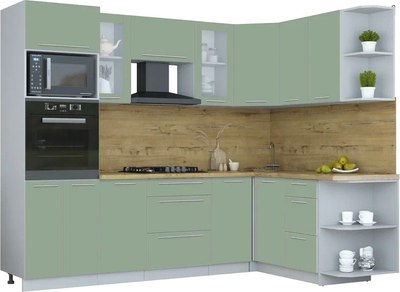Кухонный гарнитур Интерлиния Мила Пластик 1.68x2.6 PR - фото