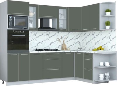 Кухонный гарнитур Интерлиния Мила Пластик 1.68x2.6 PR - фото