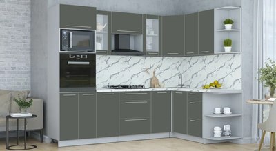 Кухонный гарнитур Интерлиния Мила Пластик 1.68x2.6 PR