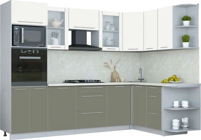 Кухонный гарнитур Интерлиния Мила Пластик 1.68x2.8 PR - фото
